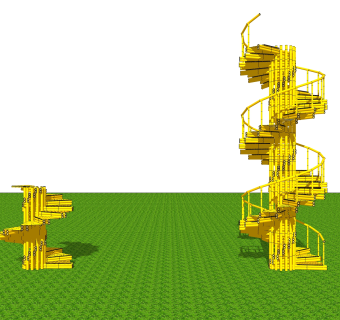 现代竹制螺旋楼梯su模型，竹制品草图大师模型下载