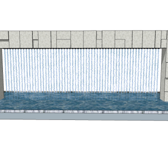 现代景观墙sketchup模型下载，景观墙草图大师模型