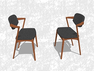 现代休闲椅草图大师模型，背靠椅su模型下载
