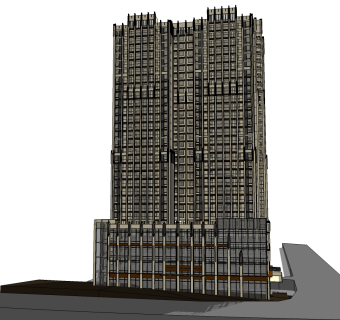 欧式住宅楼skp文件下载，住宅楼草图大师模型