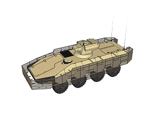 现代轮式步兵战车su模型下载，步兵战车草图大师模型