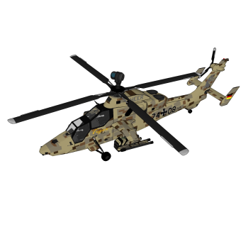 德法Tiger虎式武装直升机草图大师模型，直升机SU模型下载