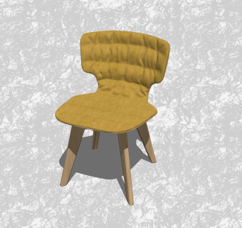 现代简约布艺休闲椅，背靠椅草图大师模型下载