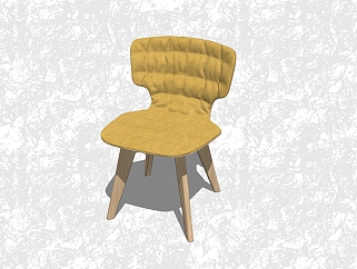 现代简约布艺休闲椅，背靠椅草图大师模型下载