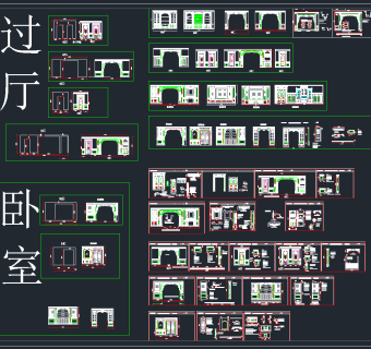 展厅背景墙立面图CAD图集，展厅背景墙施工图纸下载