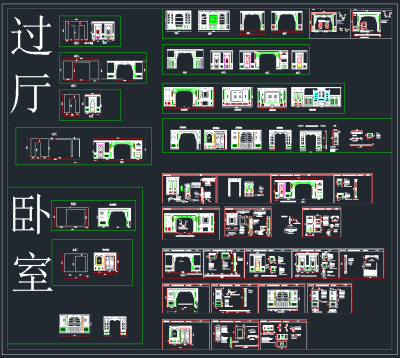 展厅背景墙立面图CAD图集，展厅背景墙施工图纸下载