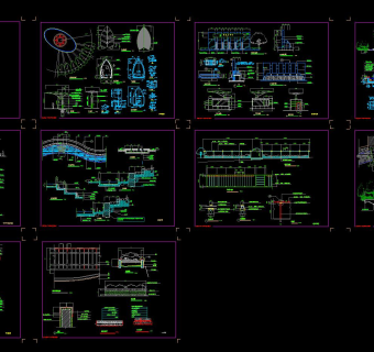 太阳广场景观施工图全套工程图，广场cad设计图纸下载