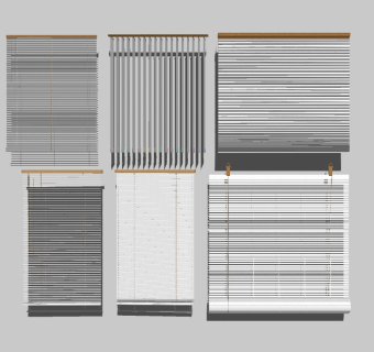 现代百叶帘组合草图大师模型，百叶帘组合sketchup模型下载