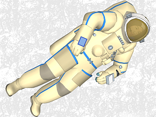 现代宇宙航天员草图大师模型，人物su模型免费下载