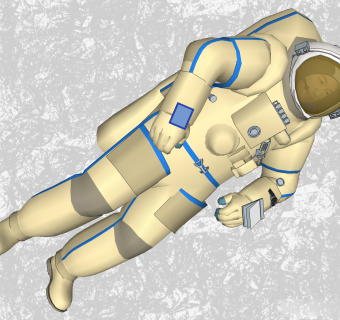现代宇宙航天员草图大师模型，人物su模型免费下载