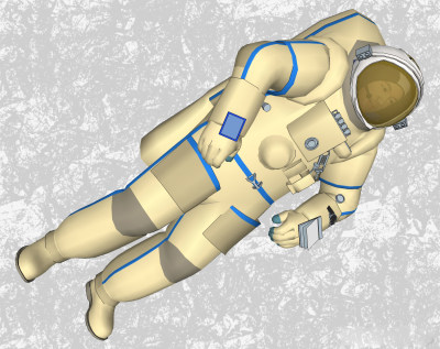 现代宇宙航天员草图大师模型，人物su模型免费下载