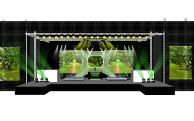 现代艺术舞台草图大师模型，舞台sketchup模型下载