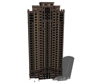 新古典住宅楼草图大师模型，住宅楼sketchup模型下载