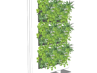 垂直绿化植物墙su模型下载，<em>绿植背景墙</em>草图大师模型