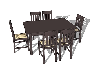 <em>中式餐桌</em>椅草图大师模型，餐桌椅skp模型下载