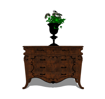 美式边柜草图大师模型，边柜SKP模型