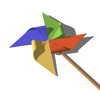 现代风车玩具草图大师模型，玩具su模型下载