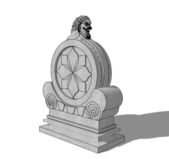 抱鼓石sketchup模型下载，抱鼓石草图大师模型