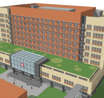 现代市医院sketchup模型下载，医院草图大师模型