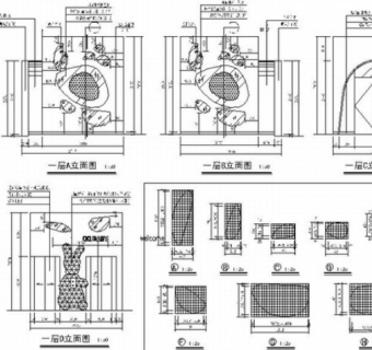 甜美可爱卡通主题宝宝摄影室施工图