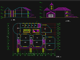 整套幼儿园CAD施工图，幼儿园CAD建筑图纸下载