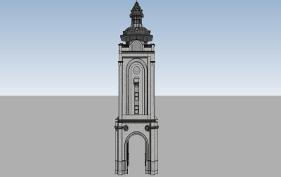 法式钟塔草图大师模型，钟楼sketchup模型下载skp文件分享