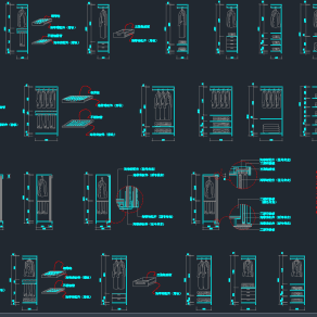 衣柜CAD施工图模板下载、衣柜dwg文件下载