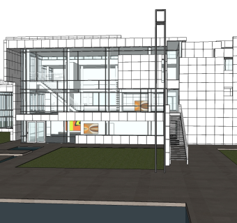 理查德·迈耶设计拉科夫斯基之家草图大师模型下载·、拉科夫斯基之家su模型下载