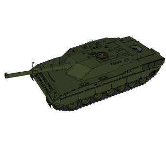 意大利C1阿瑞特坦克草图大师模型，坦克SU模型下载