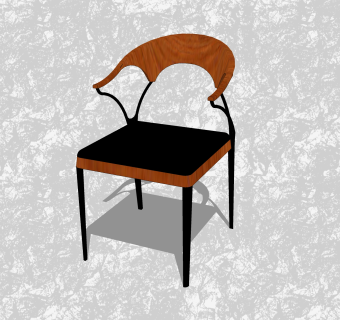 现代休闲椅草图大师模型，背靠椅sketchup模型下载