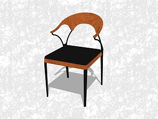 现代休闲椅草图大师模型，背靠椅sketchup模型下载