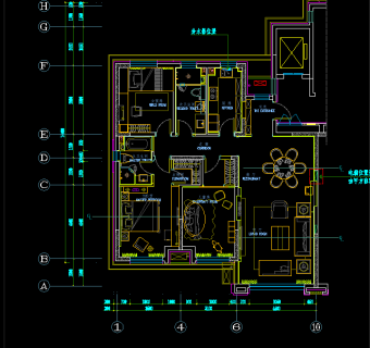 简美 样板间CAD施工图全套下载、简美 样板间dwg文件下载