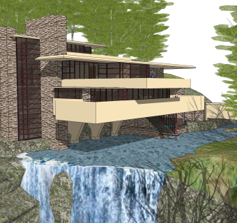 现代风格别墅草图大师模型下载，别墅SKP模型下载