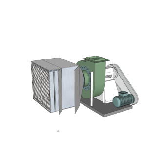 现代鼓风机通风设备草图大师模型，鼓风机sketchup模型下载