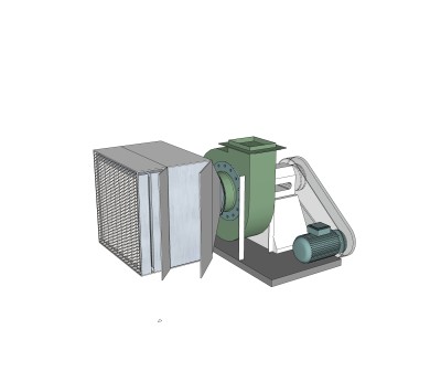 现代鼓风机通风设备草图大师模型，鼓风机sketchup模型下载