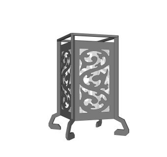 中式简约落地灯草图大师模型，落地灯su模型下载