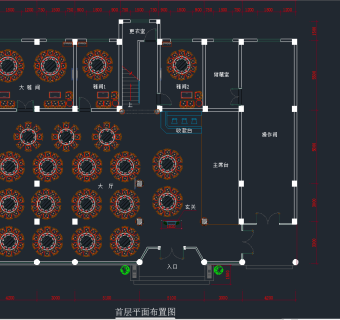 森林花院主题餐厅cad施工图下载、森林花院主题餐厅dwg文件下载