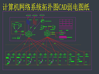 原创计算机网络系统CAD图纸，机房弱电CAD施工图纸下载