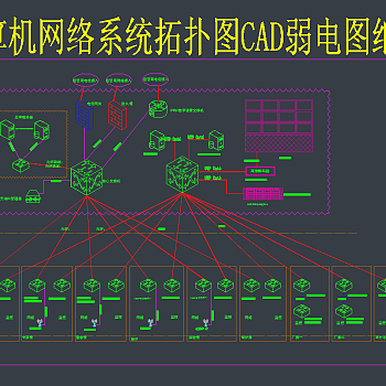 原创计算机网络系统CAD图纸，机房弱电CAD施工图纸下载