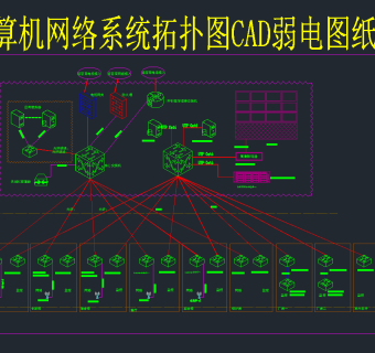 原创计算机网络系统CAD图纸，机房弱电CAD施工图纸下载