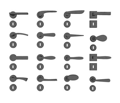 现代新中式门把手草图大师模型，门把手SU模型下载