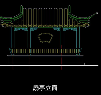 扇亭全套CAD施工图，扇亭CAD图纸下载