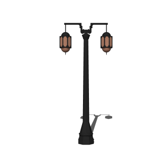 中式路灯sketchup模型，路灯草图大师模型下载