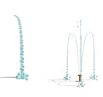 旱地喷泉、喷涌草图大师模型，喷泉sketchup模型下载