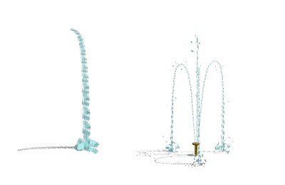 旱地喷泉、喷涌草图大师模型，喷泉sketchup模型下载