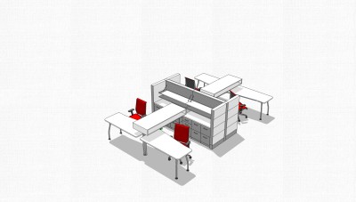办工桌草图大师模型，办工桌skp模型，办工桌su素材下载