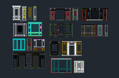 欧式墙板CAD图库,多样式墙板CAD图纸下载