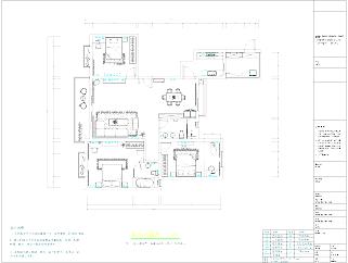 现代三室两厅设计施工图含实景和CAD模型下载