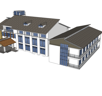 新中式建筑会所模型，sketchup模型免费下载