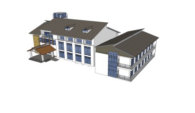 新中式建筑会所模型，sketchup模型免费下载